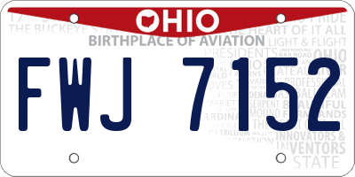 OH license plate FWJ7152