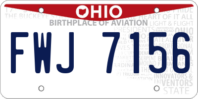 OH license plate FWJ7156