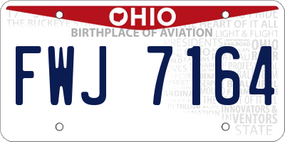 OH license plate FWJ7164