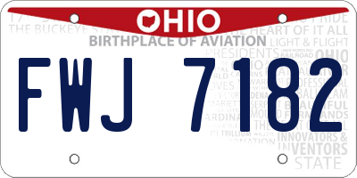 OH license plate FWJ7182
