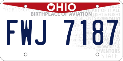 OH license plate FWJ7187