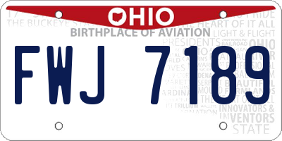 OH license plate FWJ7189