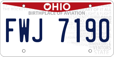 OH license plate FWJ7190