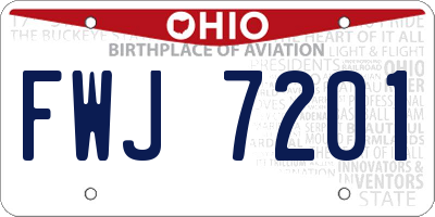 OH license plate FWJ7201