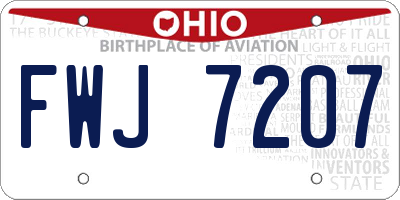 OH license plate FWJ7207