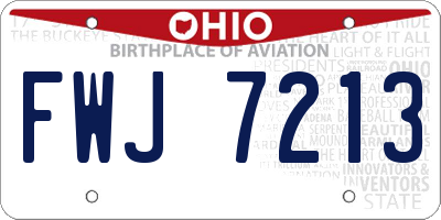 OH license plate FWJ7213
