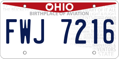 OH license plate FWJ7216