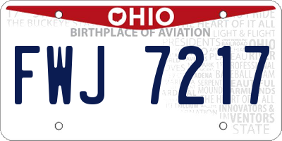 OH license plate FWJ7217