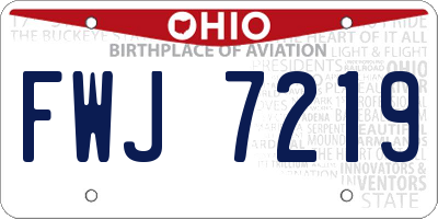 OH license plate FWJ7219