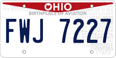OH license plate FWJ7227
