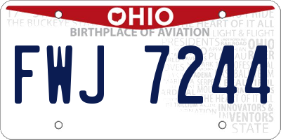 OH license plate FWJ7244