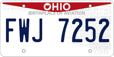 OH license plate FWJ7252