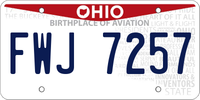 OH license plate FWJ7257