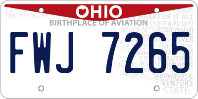 OH license plate FWJ7265
