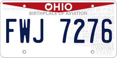 OH license plate FWJ7276
