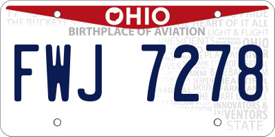 OH license plate FWJ7278