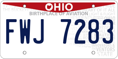 OH license plate FWJ7283