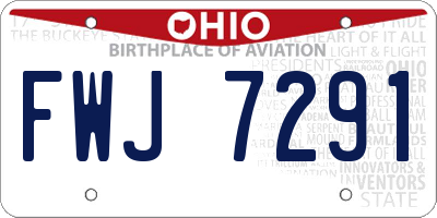OH license plate FWJ7291