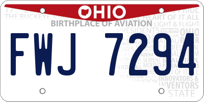 OH license plate FWJ7294