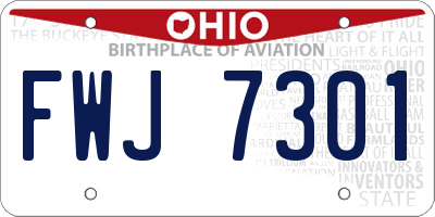 OH license plate FWJ7301