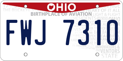 OH license plate FWJ7310
