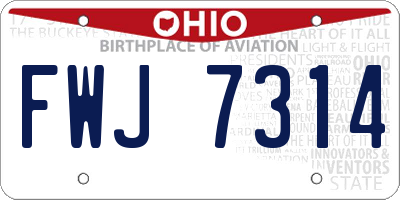 OH license plate FWJ7314