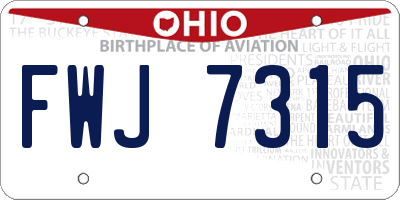 OH license plate FWJ7315