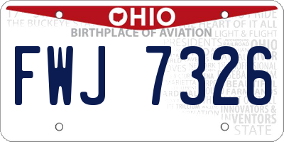 OH license plate FWJ7326