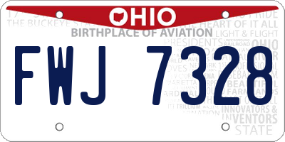 OH license plate FWJ7328