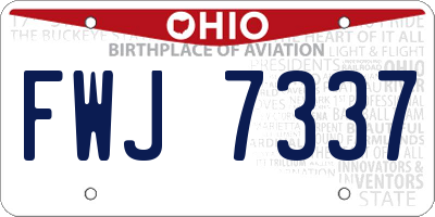 OH license plate FWJ7337