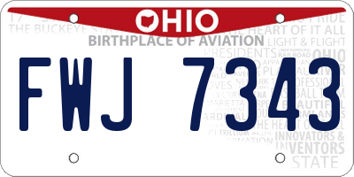 OH license plate FWJ7343