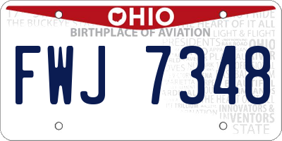OH license plate FWJ7348