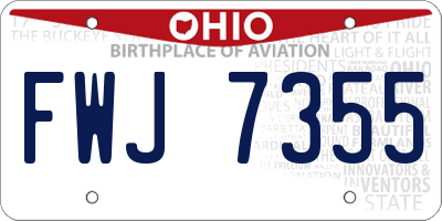 OH license plate FWJ7355