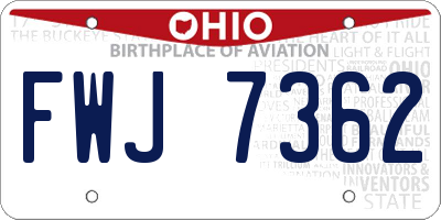 OH license plate FWJ7362