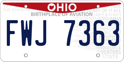 OH license plate FWJ7363