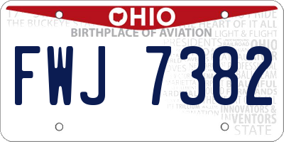 OH license plate FWJ7382