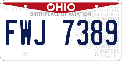 OH license plate FWJ7389