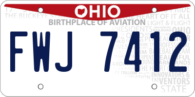 OH license plate FWJ7412