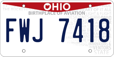 OH license plate FWJ7418