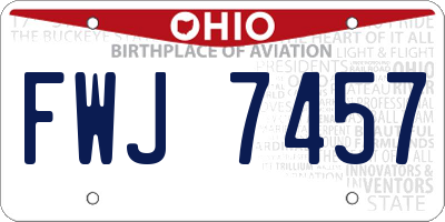 OH license plate FWJ7457