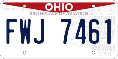 OH license plate FWJ7461