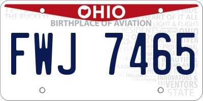 OH license plate FWJ7465