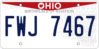 OH license plate FWJ7467
