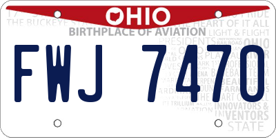 OH license plate FWJ7470