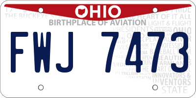 OH license plate FWJ7473