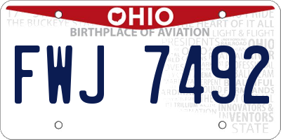 OH license plate FWJ7492