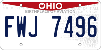 OH license plate FWJ7496