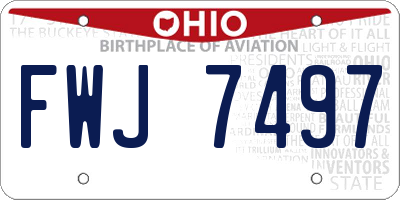 OH license plate FWJ7497
