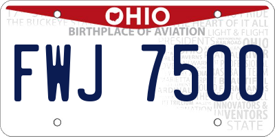 OH license plate FWJ7500