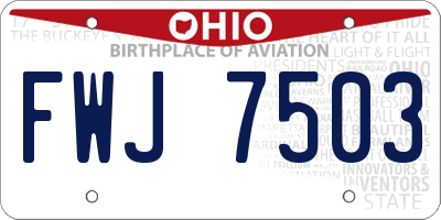 OH license plate FWJ7503